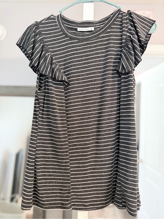 Staccato Tops - Staccato Black and White Striped Knit Top